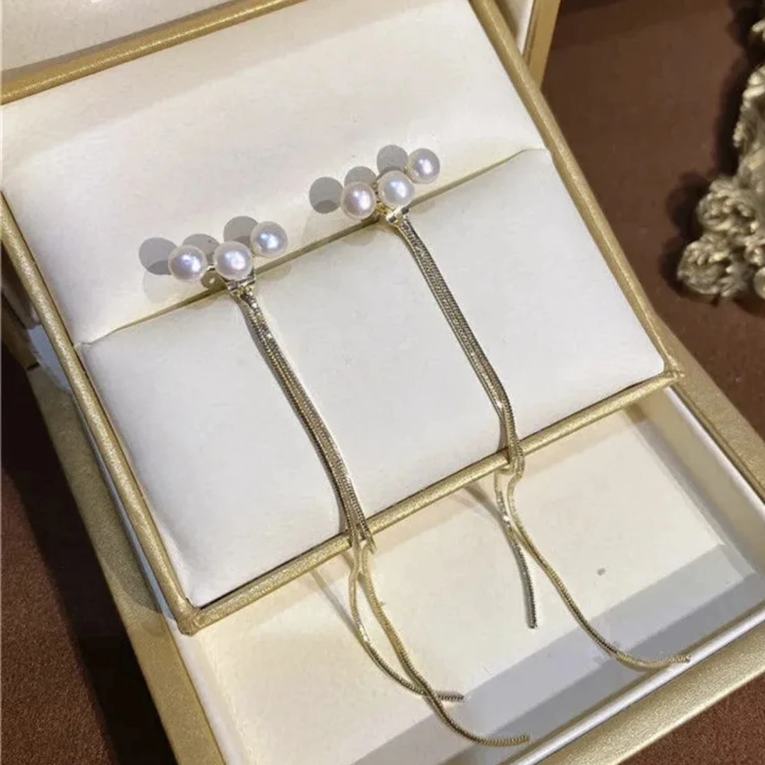 合金耳饰 珠珠流苏一款两戴简约时尚