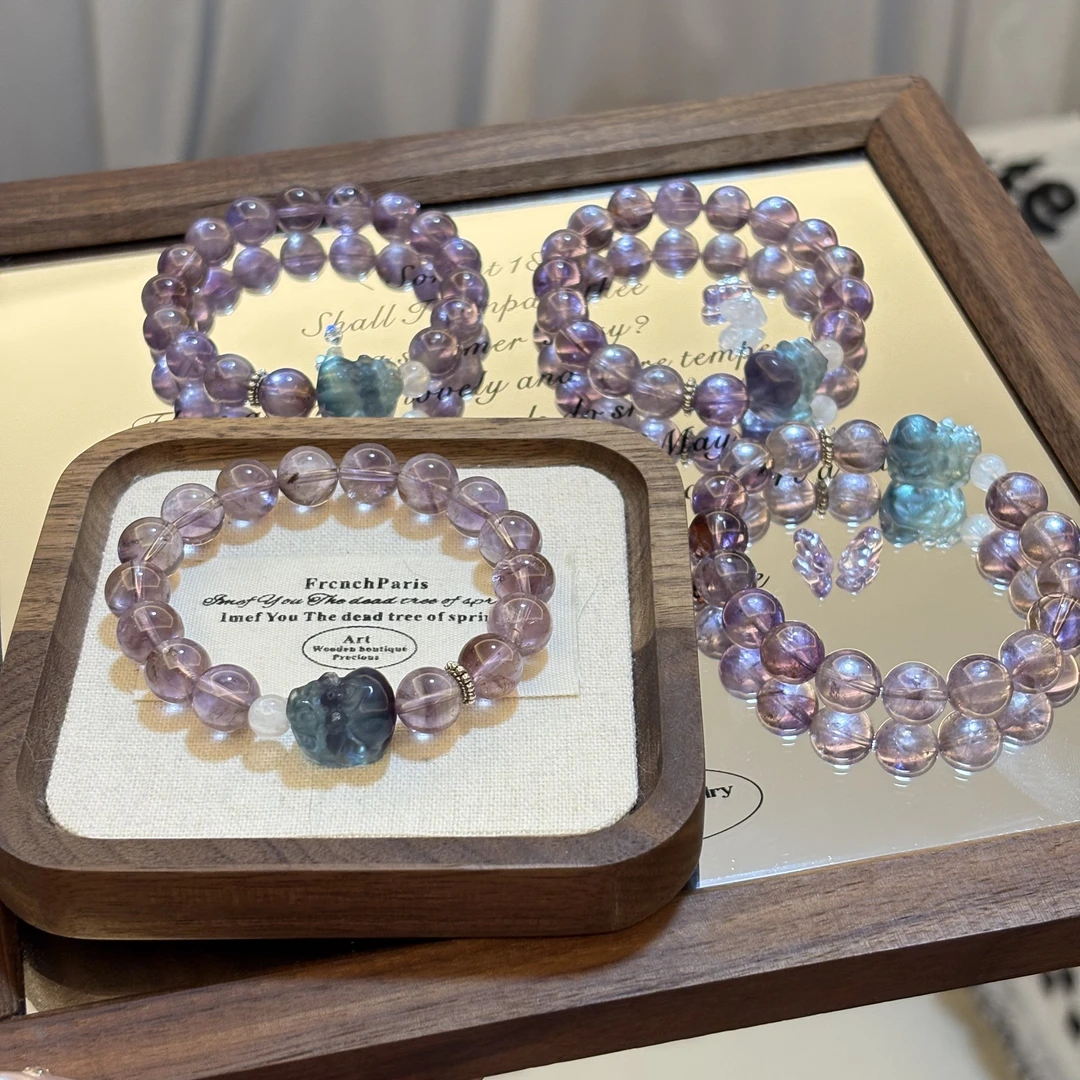 【紫水蓝貔貅】福利品 紫水晶萤石设计款手串