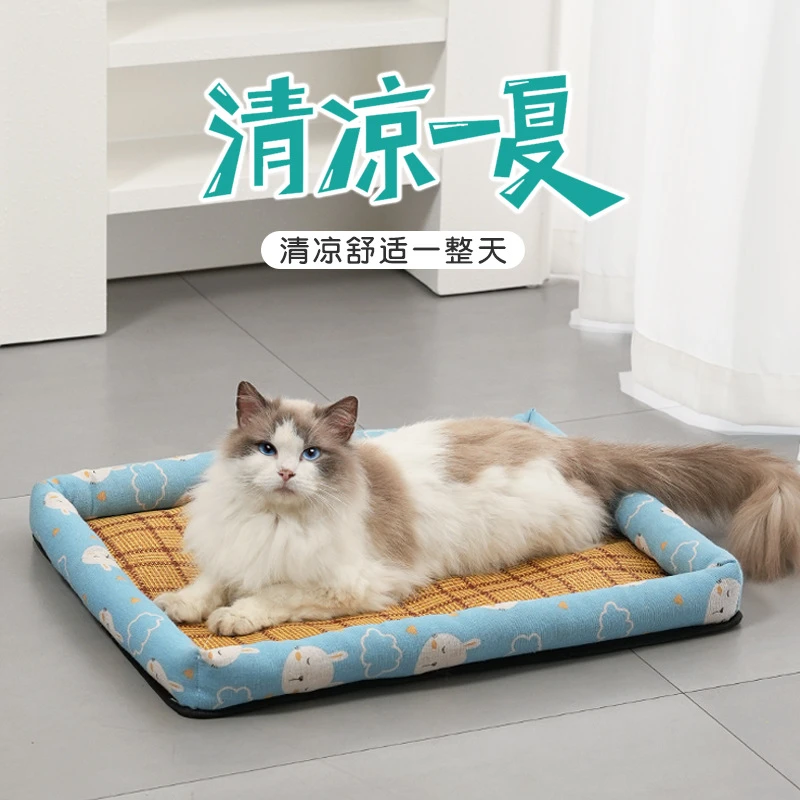 夏季宠物垫狗窝猫窝藤席宠物垫夏天凉席宠物睡狗狗垫子猫咪睡垫