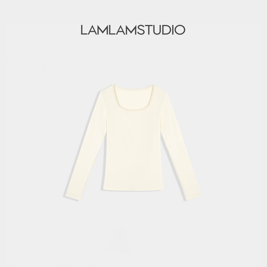 LAMLAM 张一琳“极简绒感”打底衫内搭长袖针织女士圆领L2411075T
