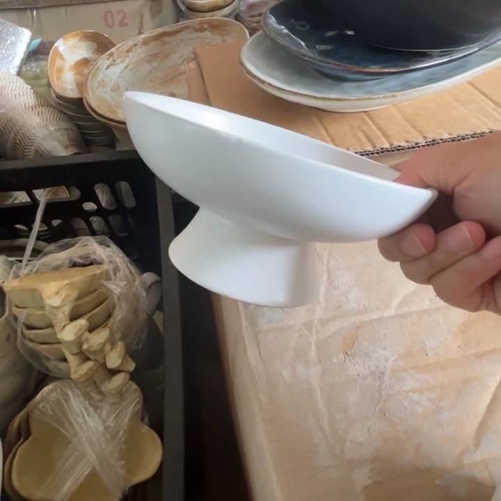 瓷白色高脚碗1个装