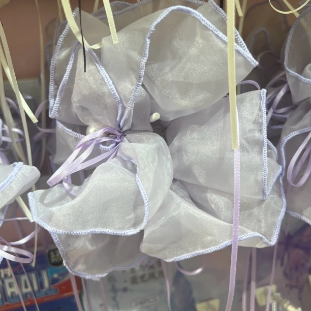 紫色纱纱珠珠蝴蝶结肠圈