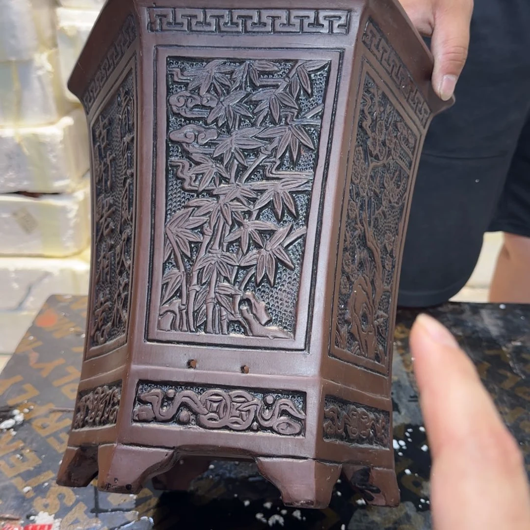 紫砂花盆口径24 21高度26