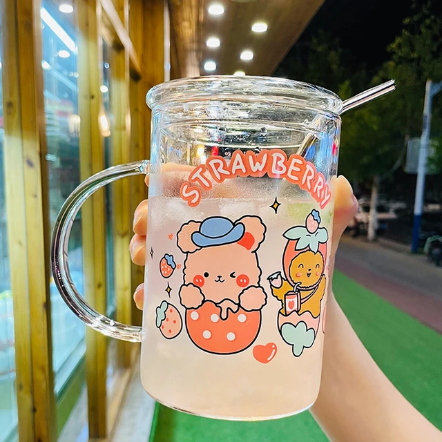 1000ML超大号大容量夏季玻璃杯吸管水杯泡茶牛奶杯子女2021新潮款
