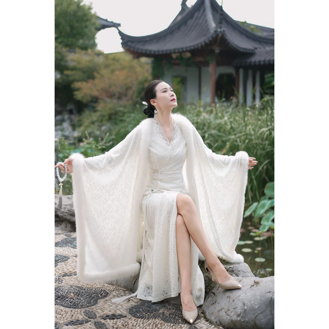 梦玥  羊毛桑蚕丝新中式国风高品质设计师款外披