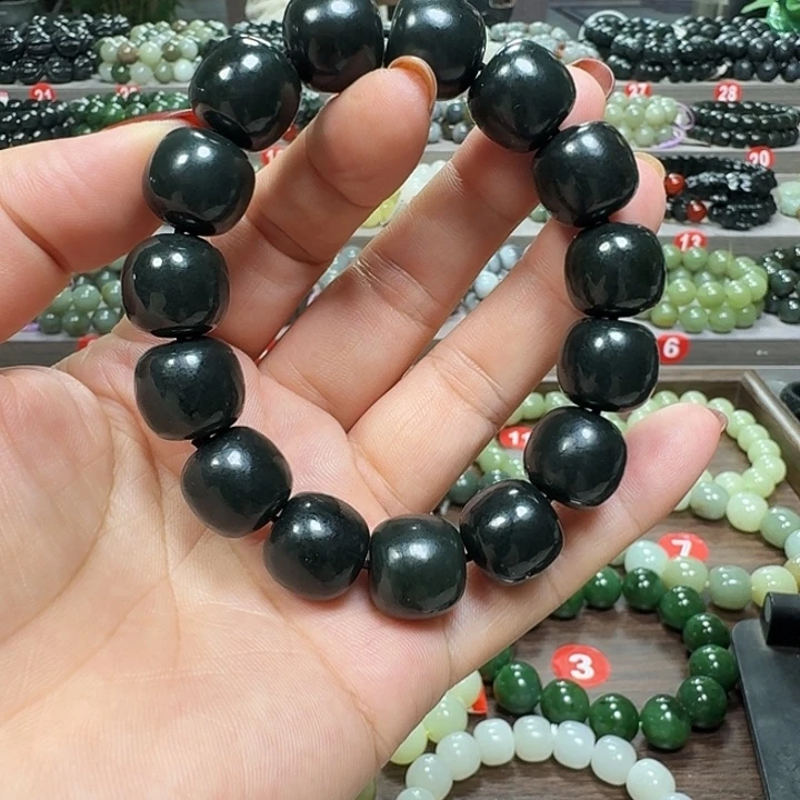 未镶嵌手链和田玉新疆黑青老型卡14