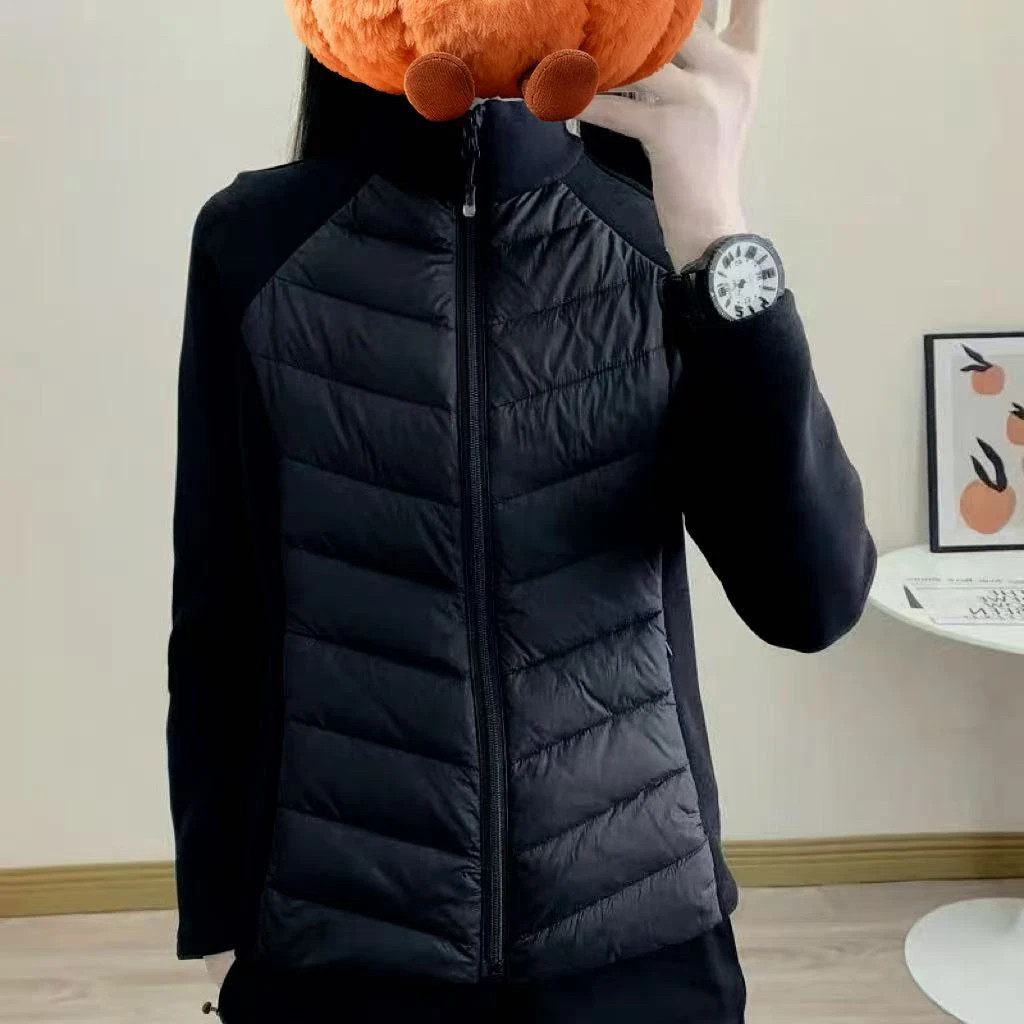 8098秋冬新款棉服女短款小蛮腰运动休闲修身立领拼接棉衣外套NJ