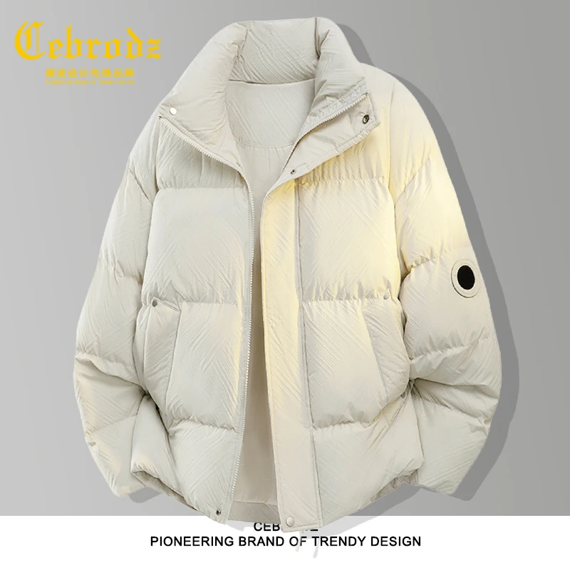 法国Cebrodz中年冬季立领棉衣外套男士加厚大码保暖宽松棉服外套