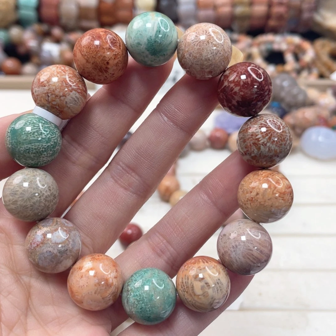 未镶嵌手链硅化珊瑚（珊瑚玉）心*眠438