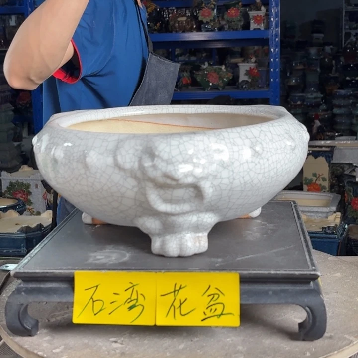 一风堂石湾花盆 内25*10釉水瑕疵染色