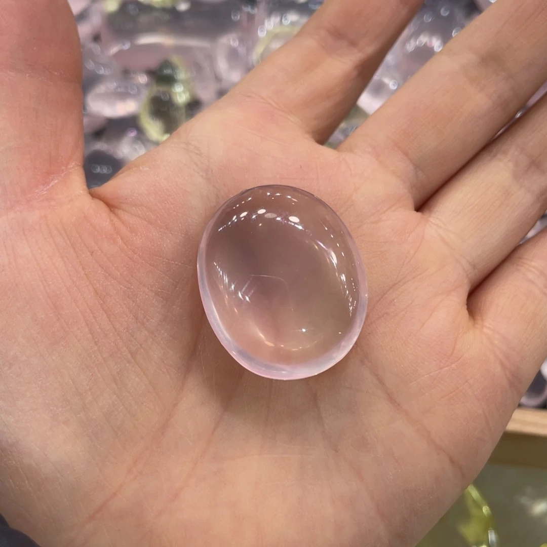 水晶吊坠未镶嵌粉水晶吊坠