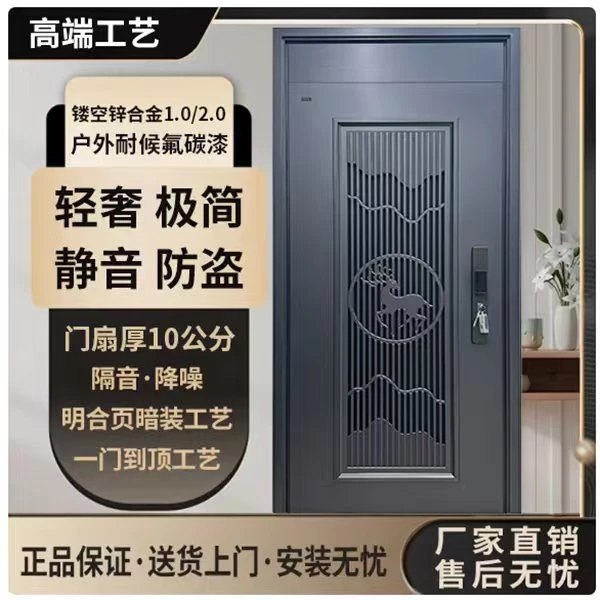 【铸铝通风】静音防盗门入户门通风门家用安全防盗门智能甲级防盗门