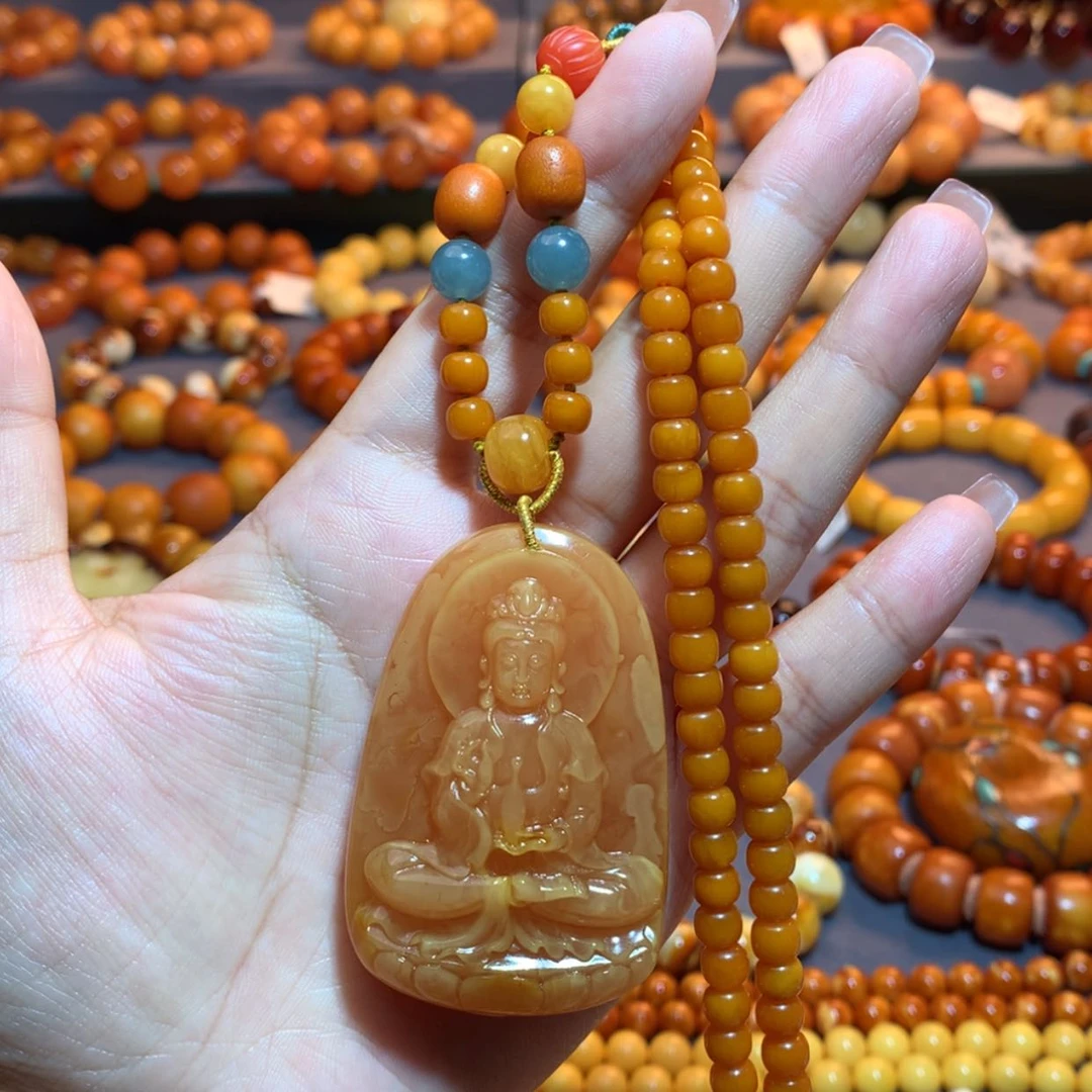 【闪购商品】蜜蜡吊坠(赠链)未镶嵌蜜蜡吊坠