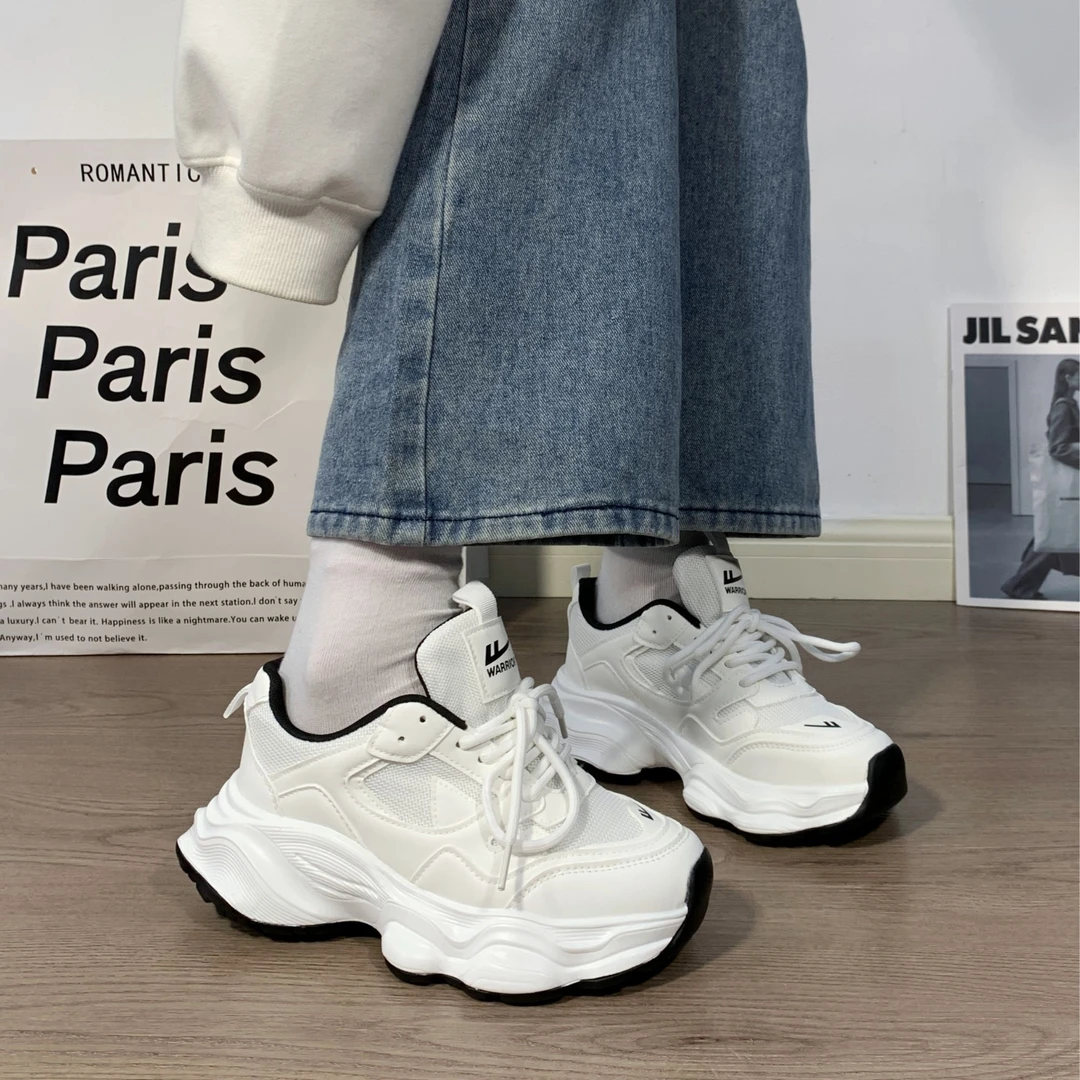 Warrior/回力女鞋厚底老爹鞋女款新款休闲百搭鞋子增高轻便运动鞋