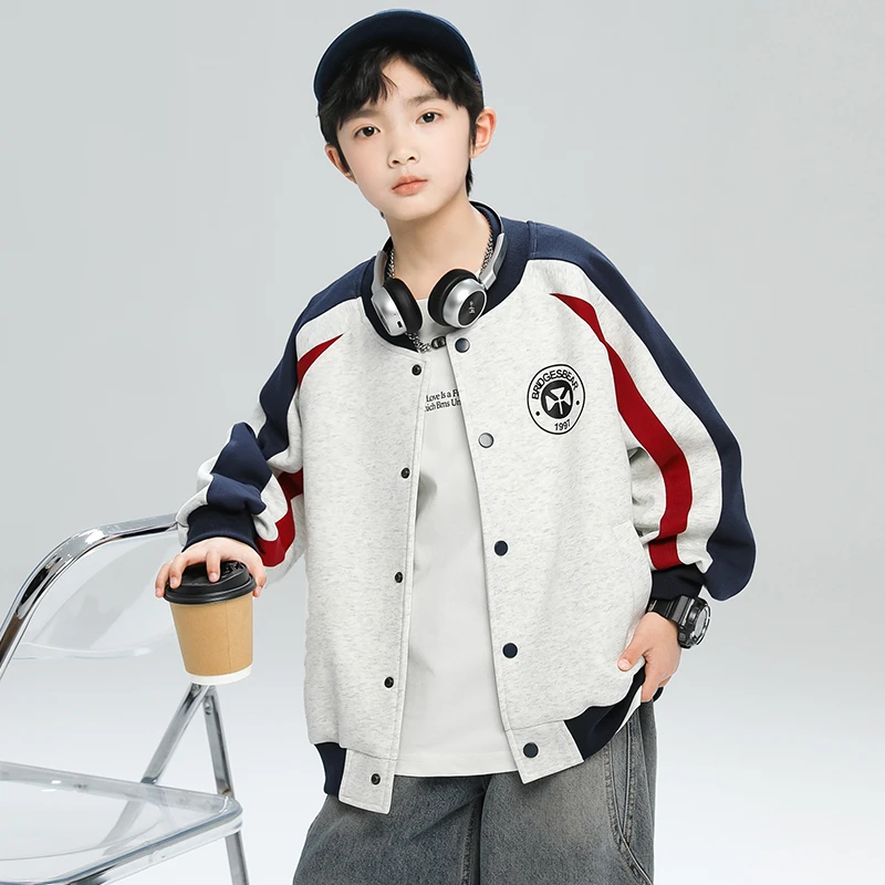 儿童装男童春装外套2025新款中大童春秋款男孩帅气春季时髦棒球服