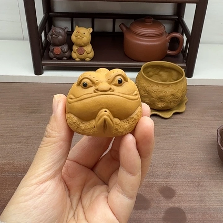 段泥茶案可以插香的金蟾茶宠