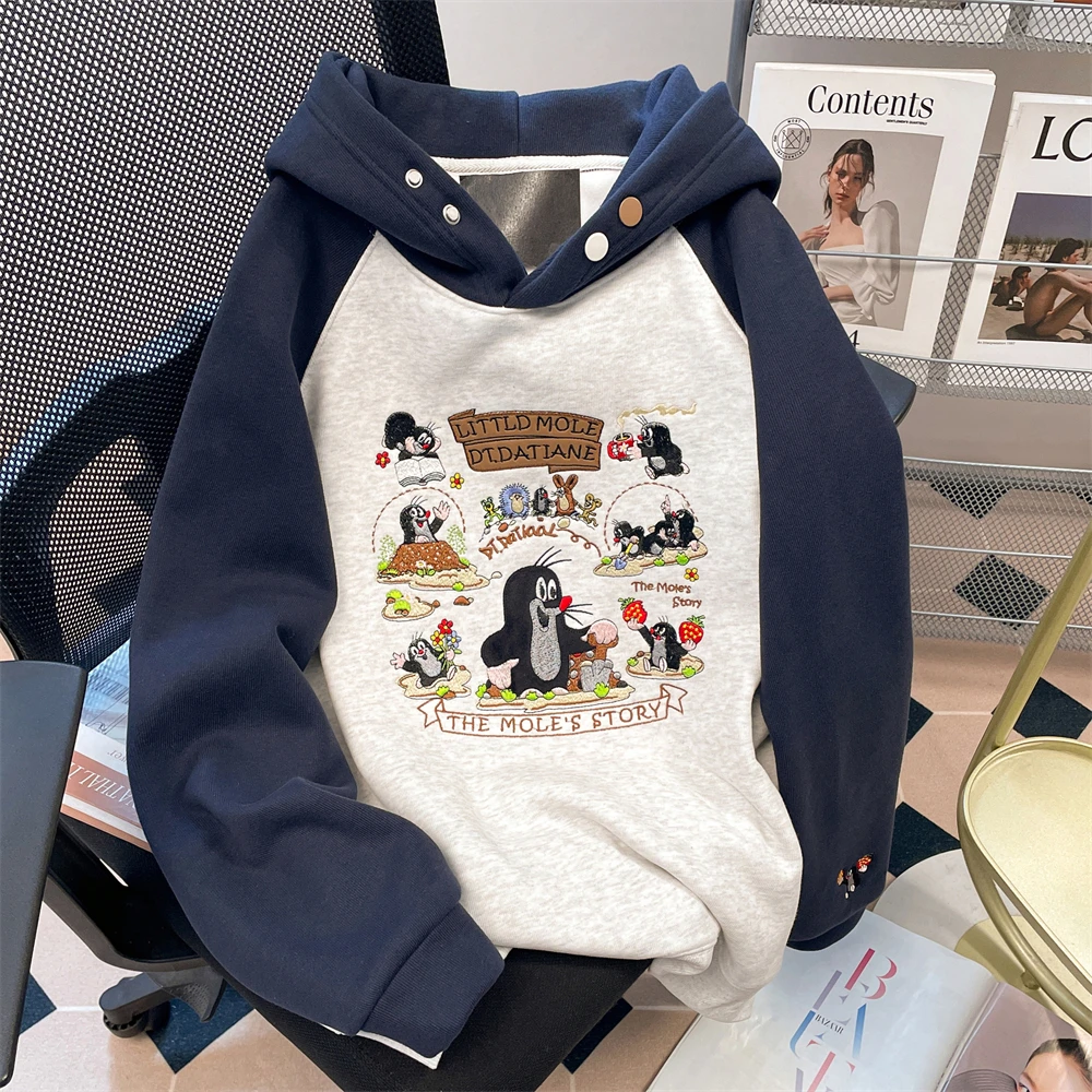 女童冬款连帽卫衣2025新款儿童冬季加绒帽衫女孩休闲洋气时髦上衣