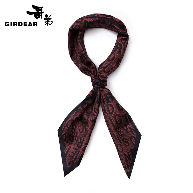 GIRDEAR/哥弟时尚百搭新款桑蚕丝休闲精致复古印花宽飘带1800047
