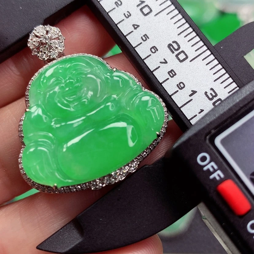 【闪购商品】颈饰18K金镶嵌翡翠佛