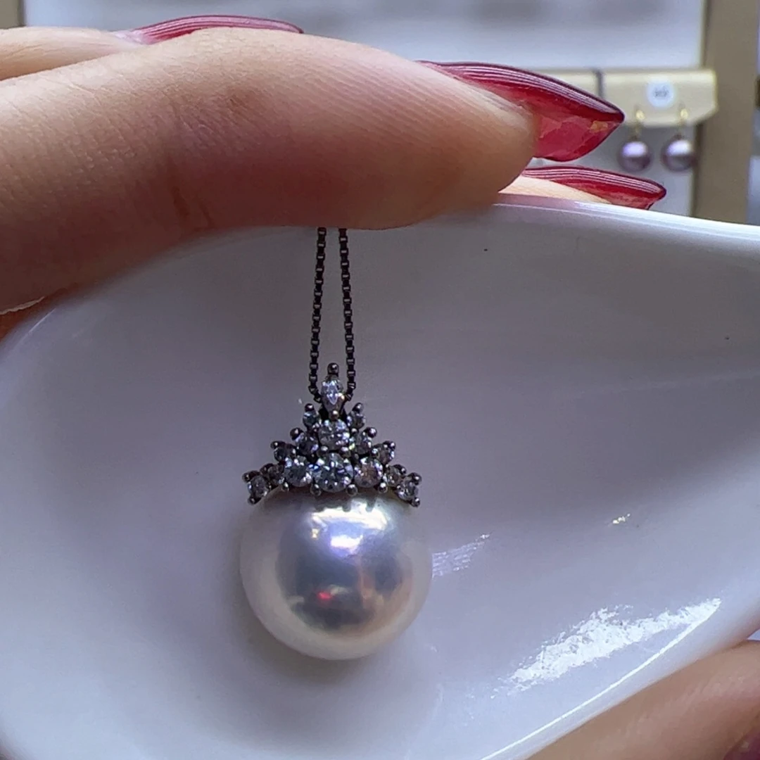 淡水珍珠吊坠(赠链)银S925镶嵌