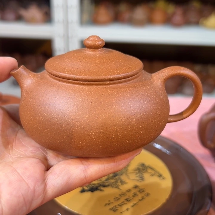 紫砂茶壶五彩寒江150cc