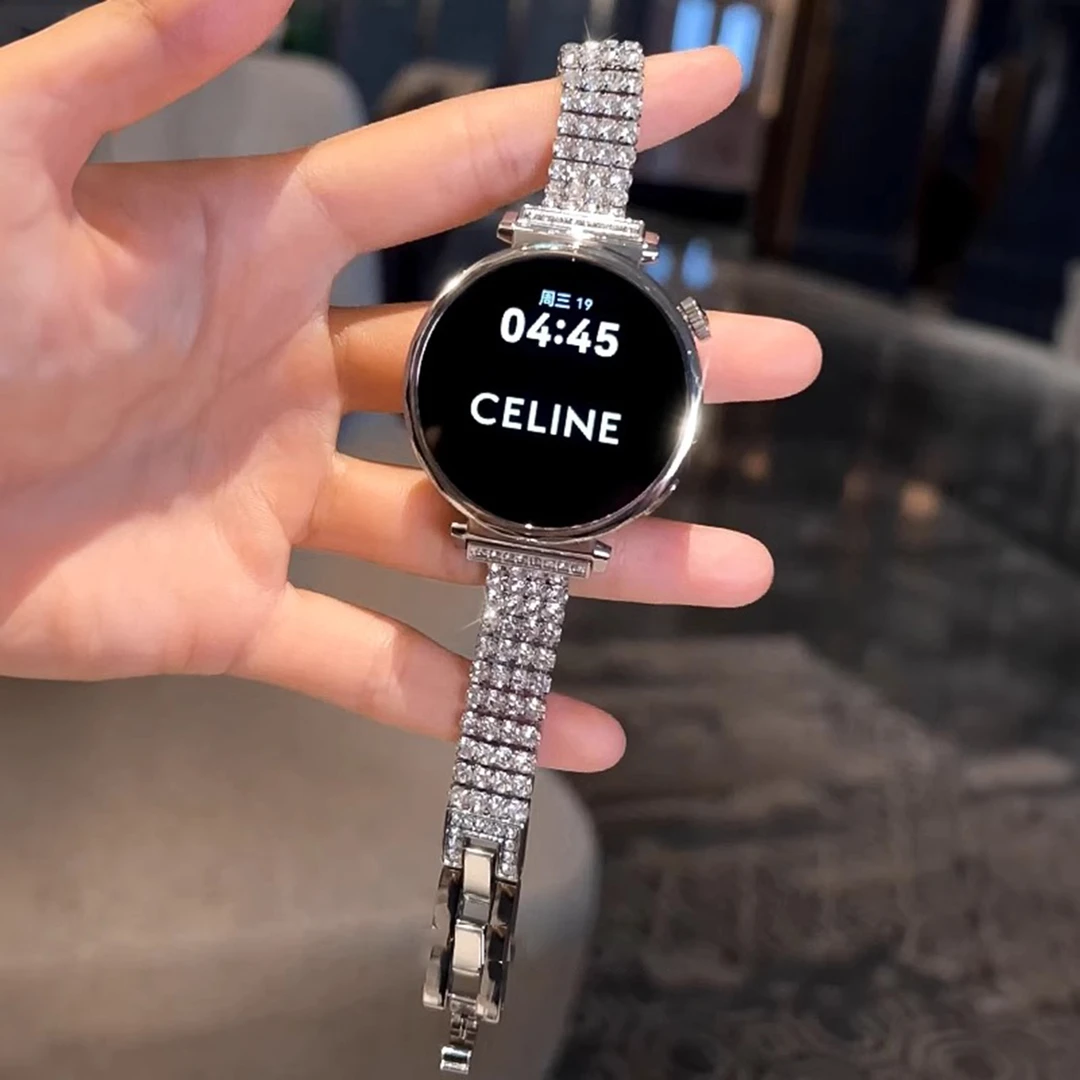 高级感闪亮镶钻GT6适用华为GT54手表表带GT3pro金属watch5女fit夏