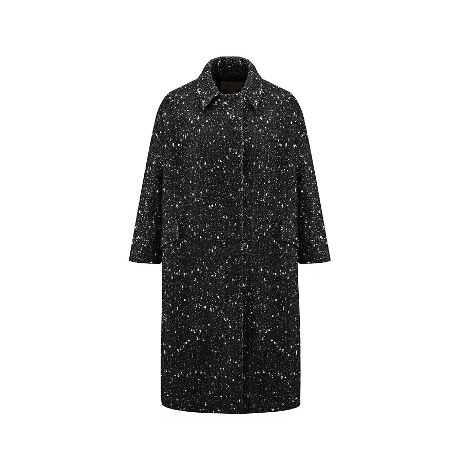 MEACHEAL米茜尔冬季新款设计感烟雨水墨毛呢大衣外套325410018078