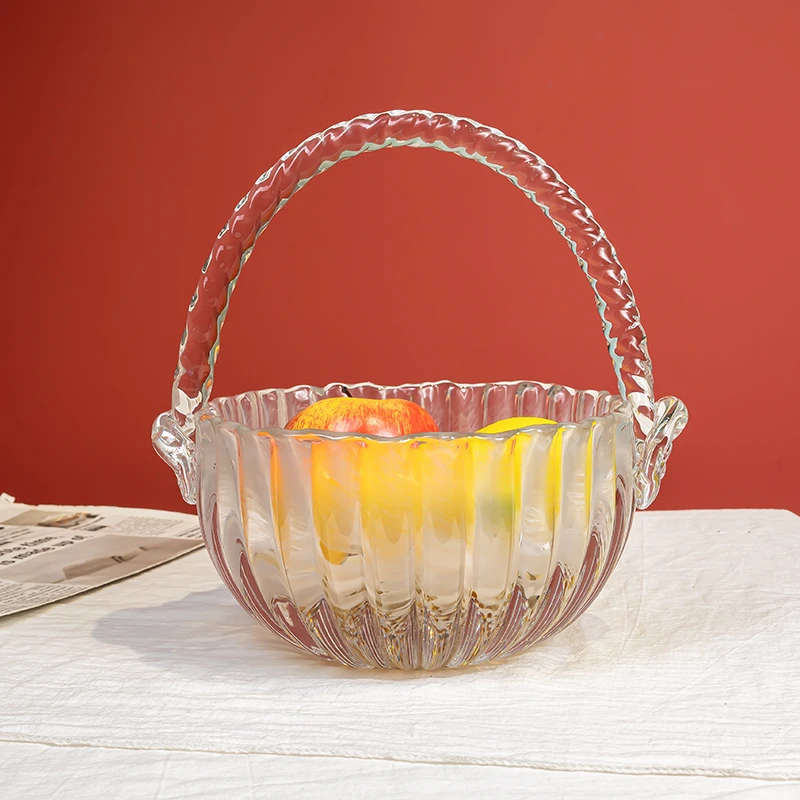 L240 现代化轻奢玻璃零食干果收纳果篮家用水果盘