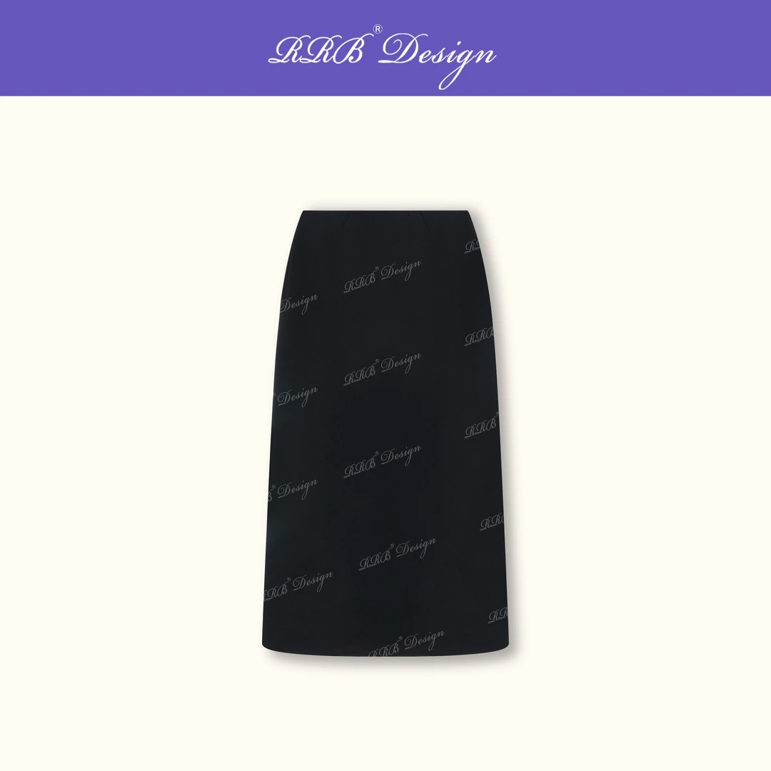 RRB Design 「注新经典」高密50D四面弹修身显瘦纯色后开叉半身裙