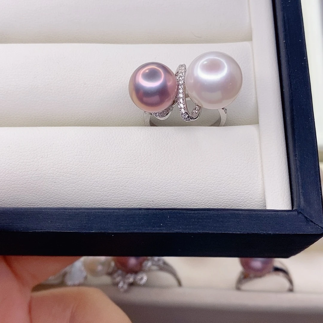 一***)银S925镶嵌淡水珍珠戒指