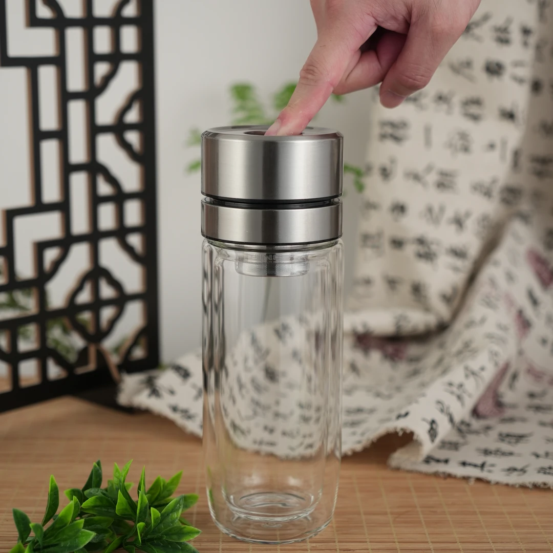 单手速开行车办公喝水超便利高端大气一键开盖鹅蛋杯双层隔热防烫