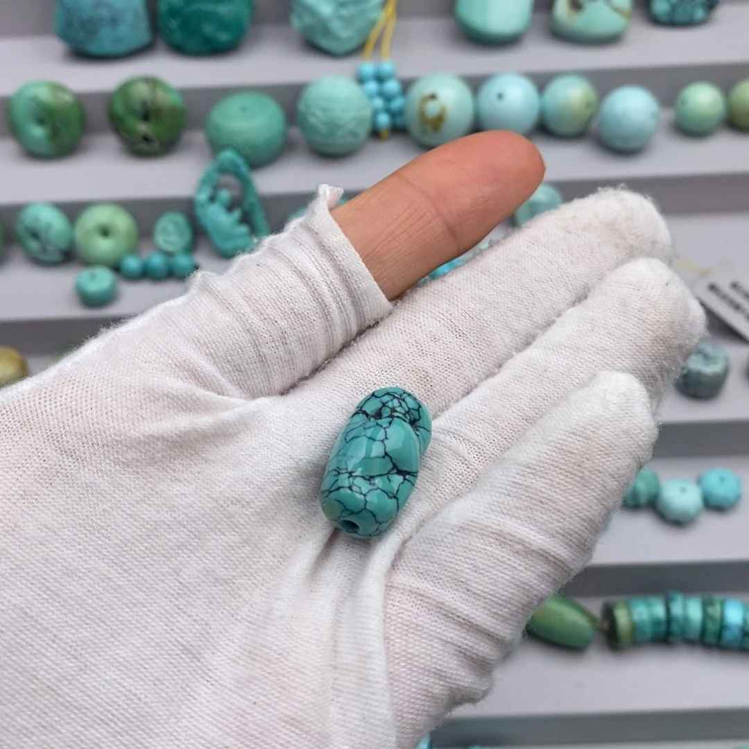 未镶嵌绿松石随型桶珠