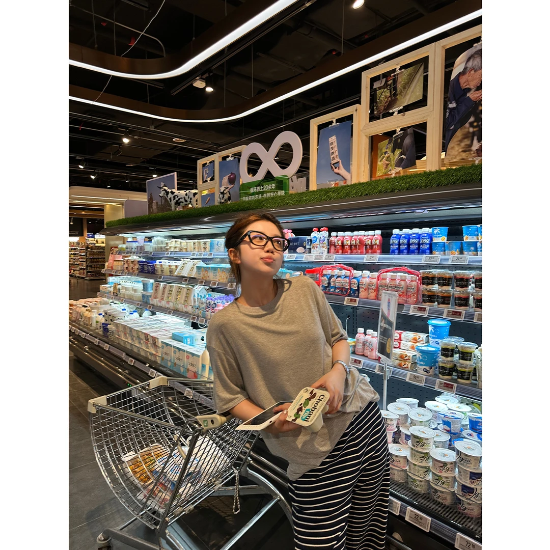 Multi Math软软T/软糯糯宽松慵懒风显瘦短袖T恤高智女内搭打底衫