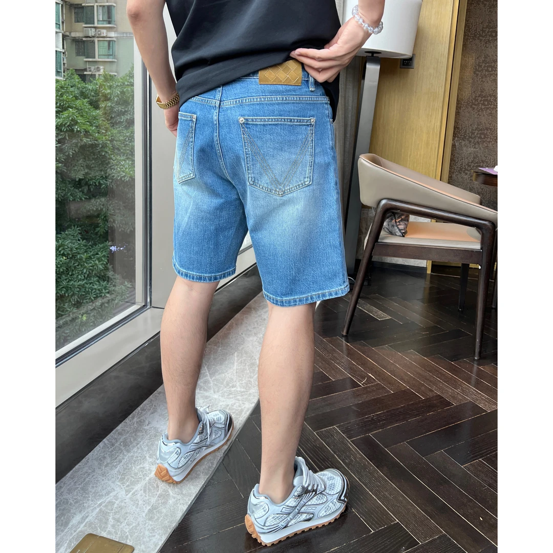【编织牛仔短裤】BV风复古弹力洗水弹力牛仔短裤男士牛仔WMG9771