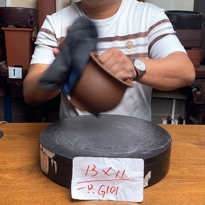 紫砂花盆货号一只G101