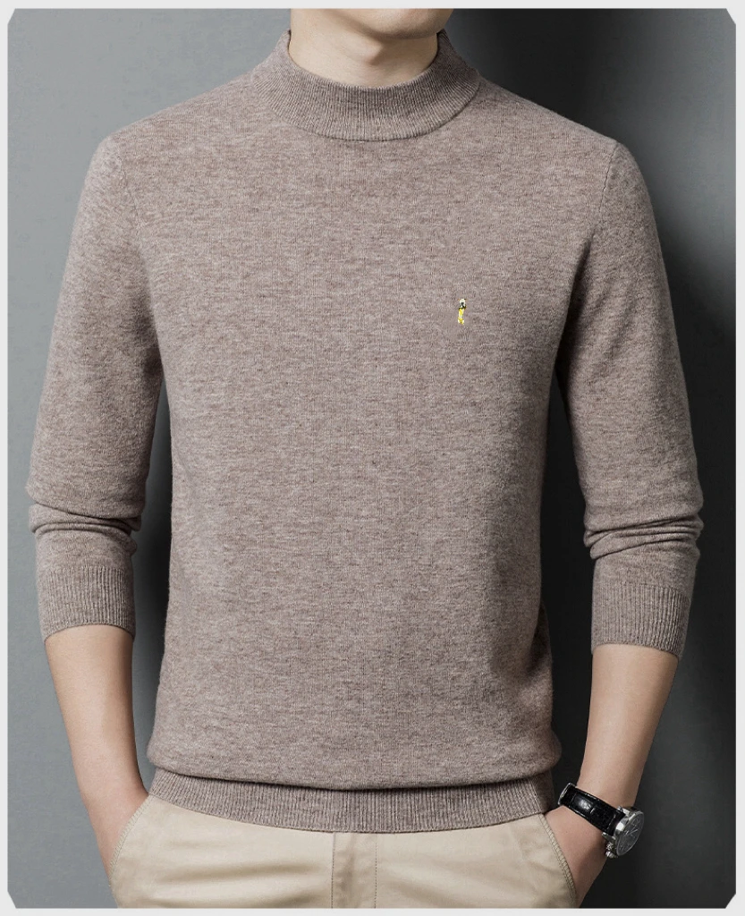 100 绵羊毛衫厚款男士纯色毛衣保暖长袖小狗