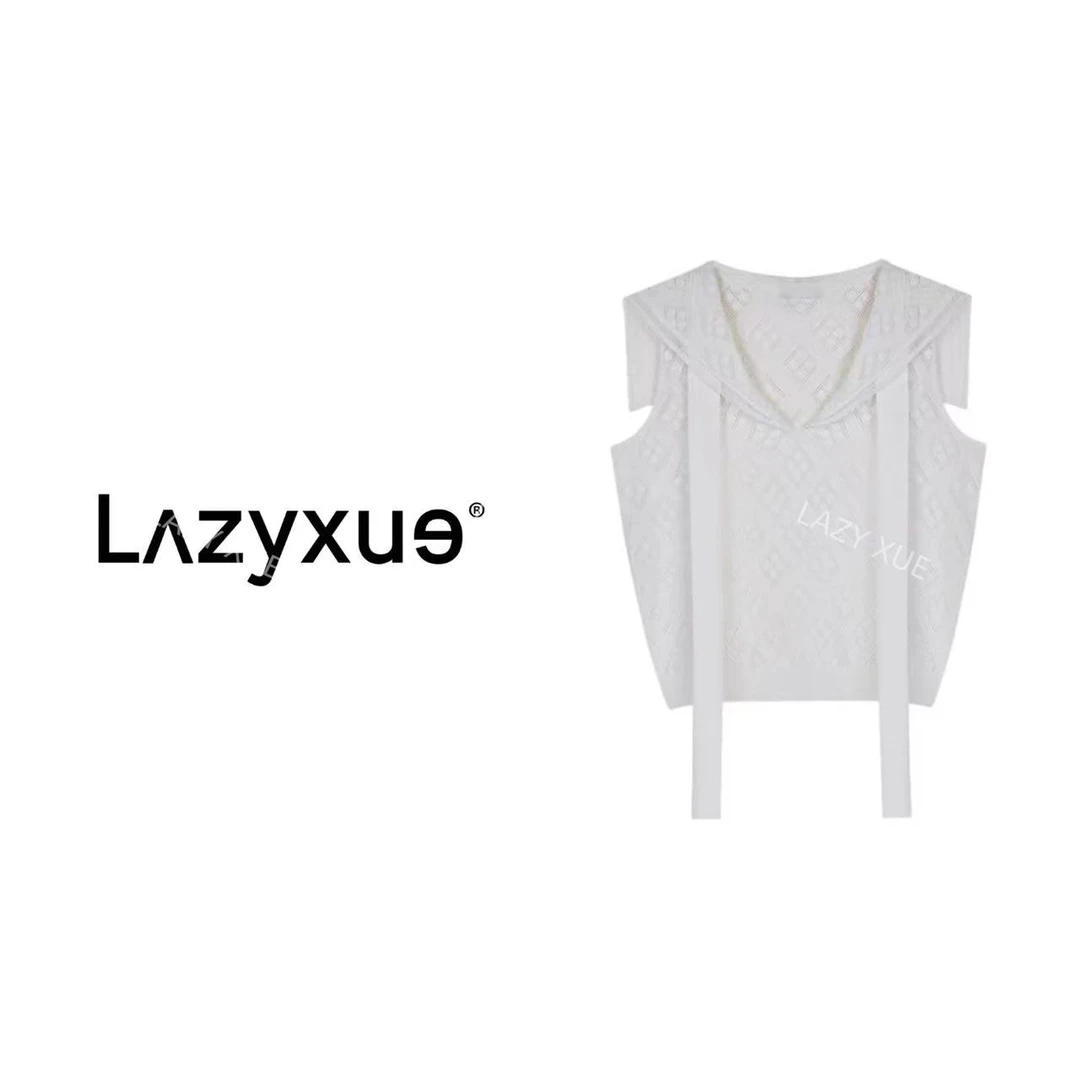 LAZYXUE薛懒懒/夏季时尚通勤直筒优雅披肩设计无袖针织上衣 25118