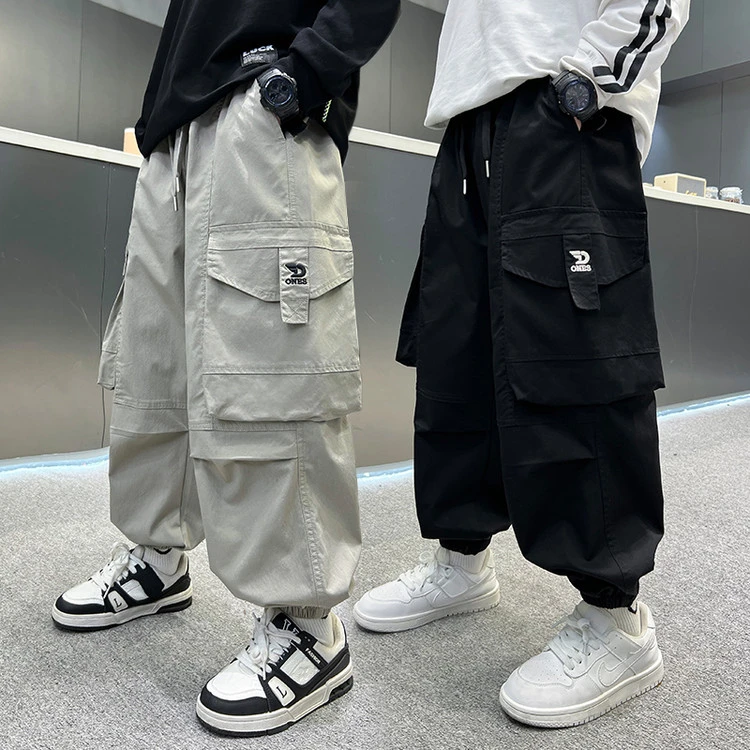 男童裤子春秋款工装休闲裤2025新款大童青少年春季儿童宽松长裤潮