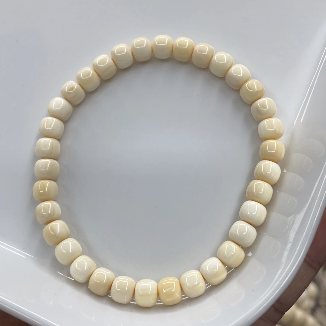 猛犸象牙手串/手链/手镯5✖️6奶黄果冻带芝士皮