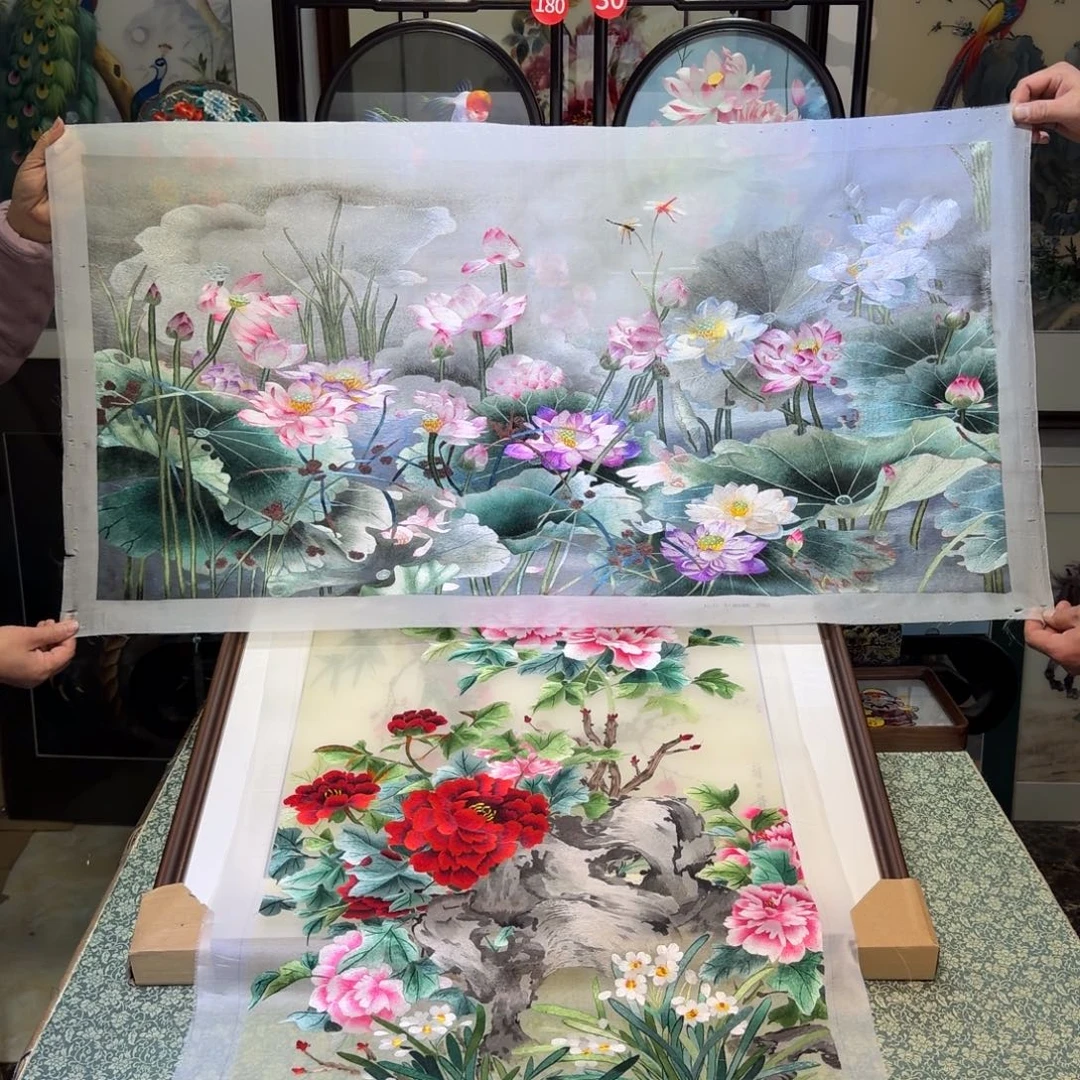 刺绣手工苏绣工艺精美绣片单面