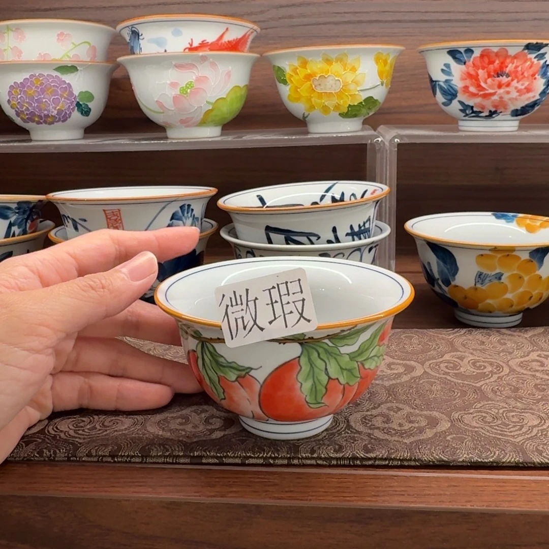 釉下手绘茶具微瑕