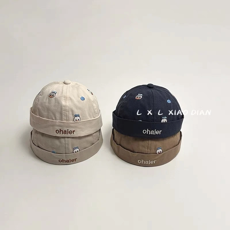 宝宝可爱超萌地主帽子春秋季婴幼儿雅痞瓜皮帽男女儿童百搭阿哥帽