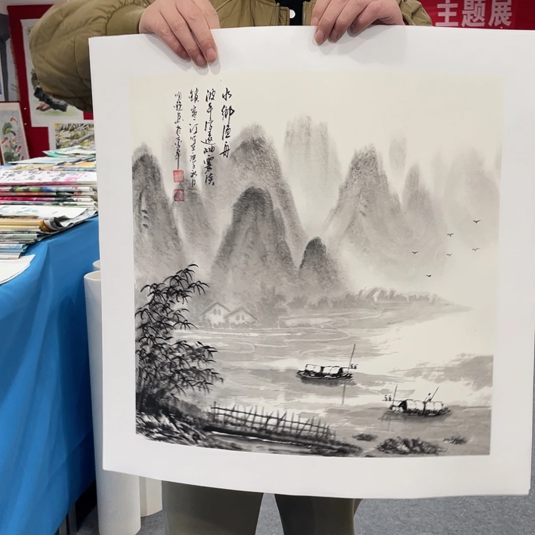 国画今天上午国画作品展示
