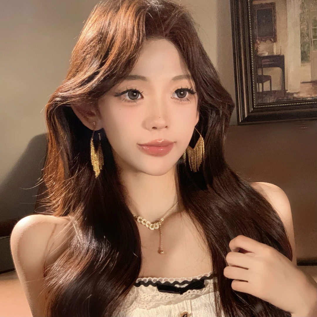 FULL GIRLISH耳环02146欧美气质几何流苏简约耳钉耳饰