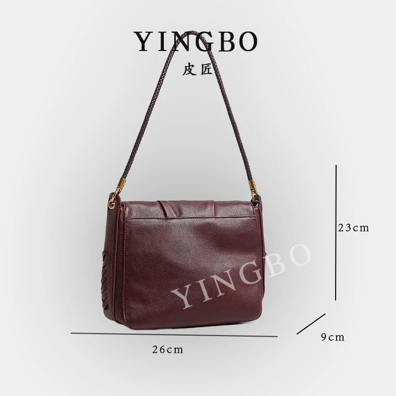 【英柏甄选】QYX-81652-勃艮第红 小众设计感单肩包百搭女包