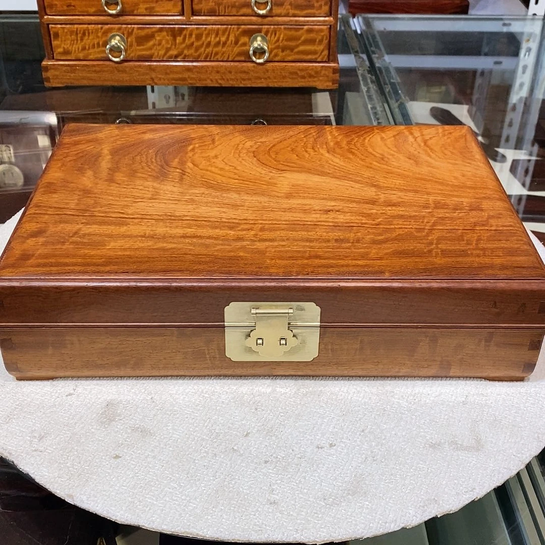 大果紫檀（缅甸花梨）独板收纳盒35/24/8.5