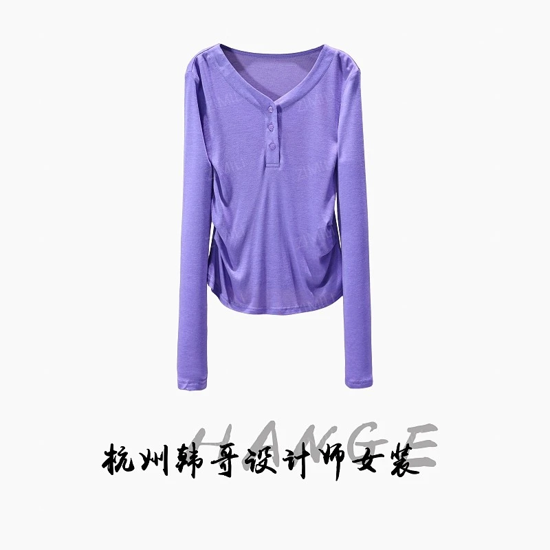 【韩哥女装】2025秋冬新品《云絮系列》青莲紫天丝羊毛上衣10032-A1