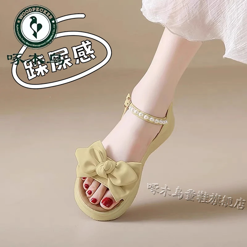 啄木鸟女童公主凉鞋夏款2025新款儿童沙滩鞋中大童凉拖软底大女孩