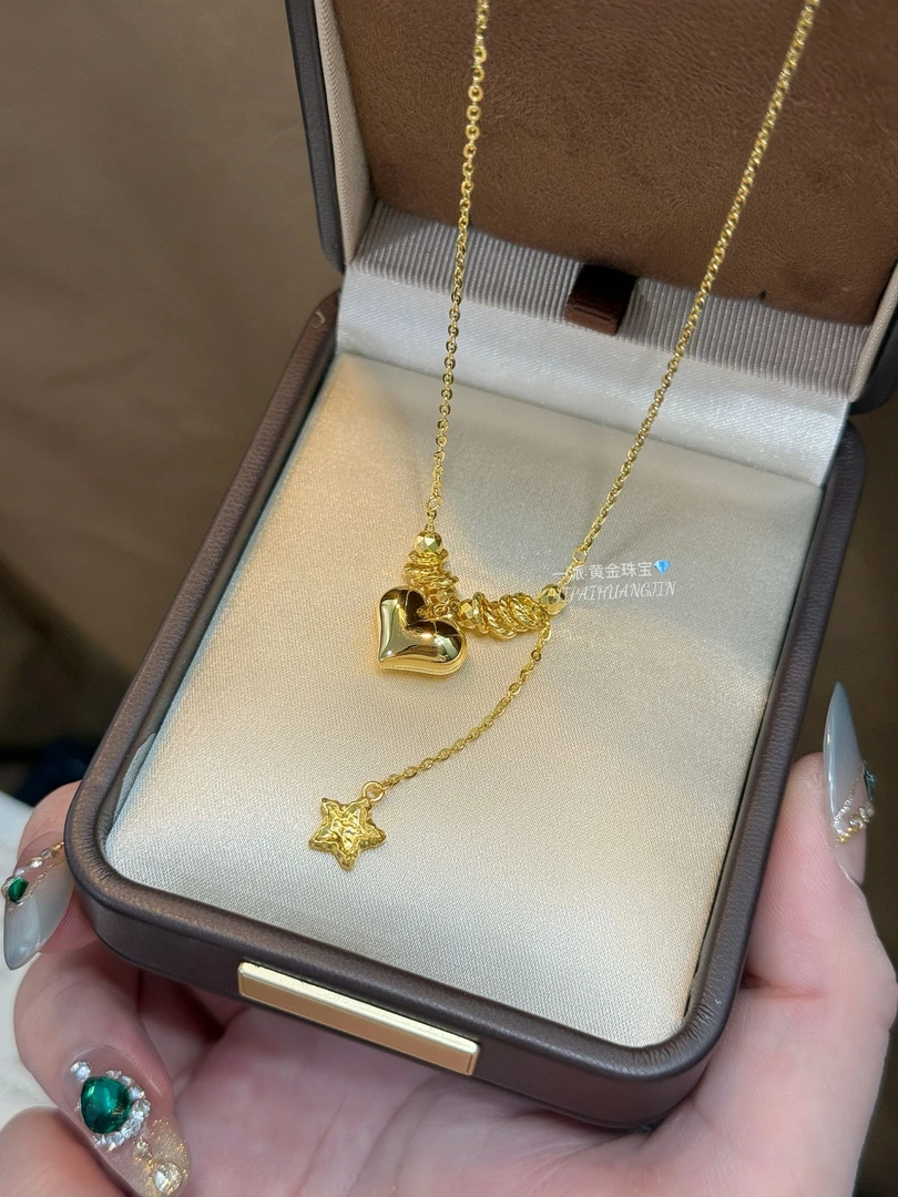 心动星辰项链足金999黄金项链@XL156C
