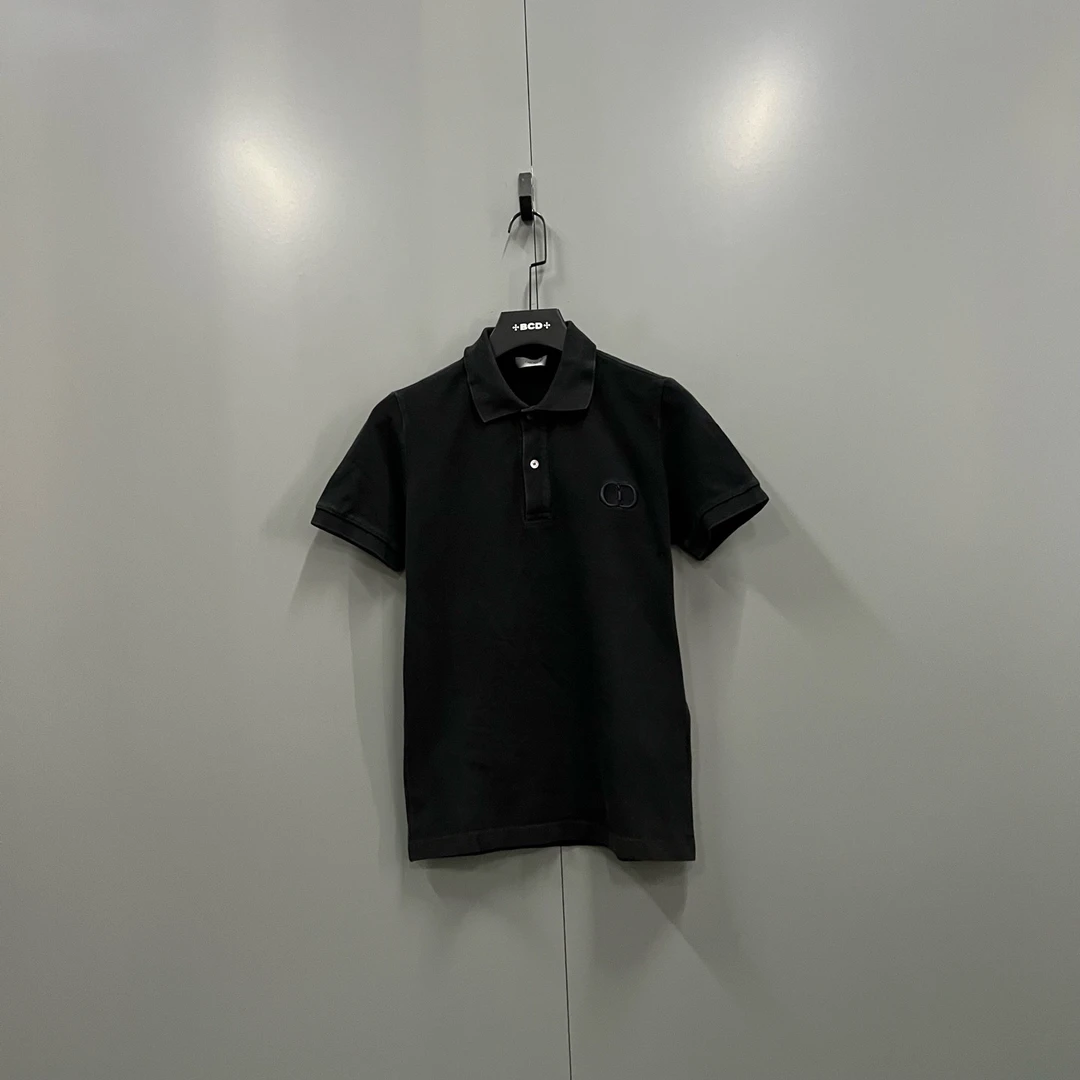 99新 DIOR/迪奥 (ll) 黑色CD刺绣polo衫 XS码/102900
